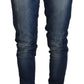 Acht Blue Washed Cotton Slim Fit Women Denim Pants Jeans