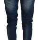Acht Blue Washed Cotton Slim Fit Women Denim Pants Jeans