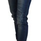 Acht Blue Washed Cotton Slim Fit Women Denim Pants Jeans
