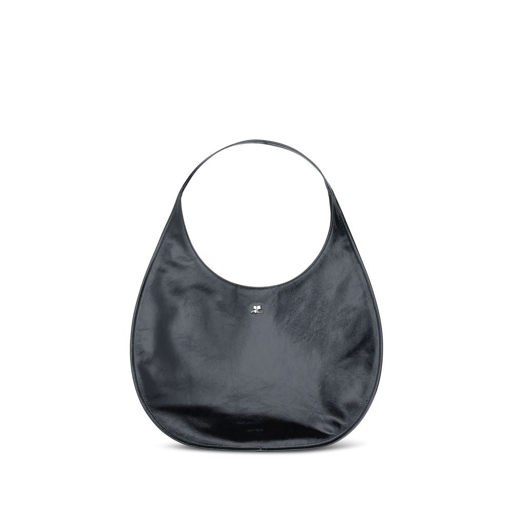 Courrèges Black Calf Leather Bos Taurus Shoulder Bag