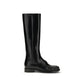 Prada Black Calf Leather Bos Taurus Flat Boots