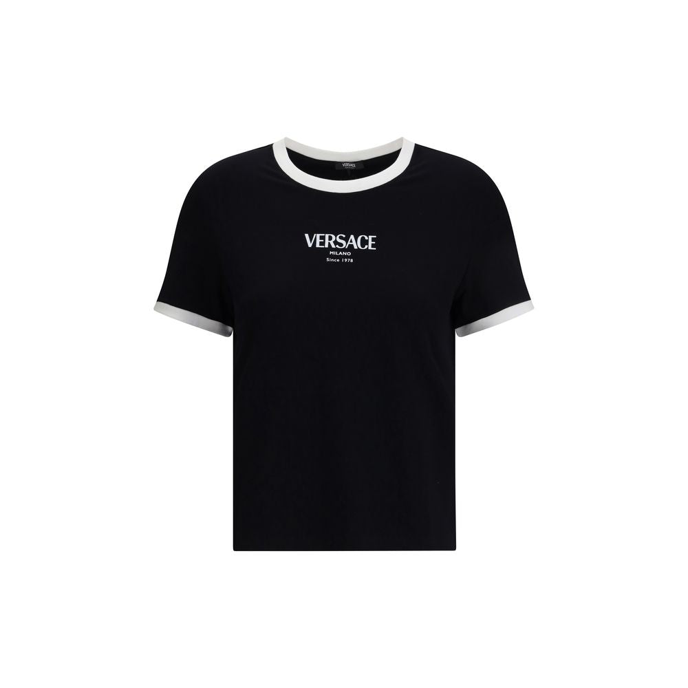 Versace Black Viscose T-Shirt