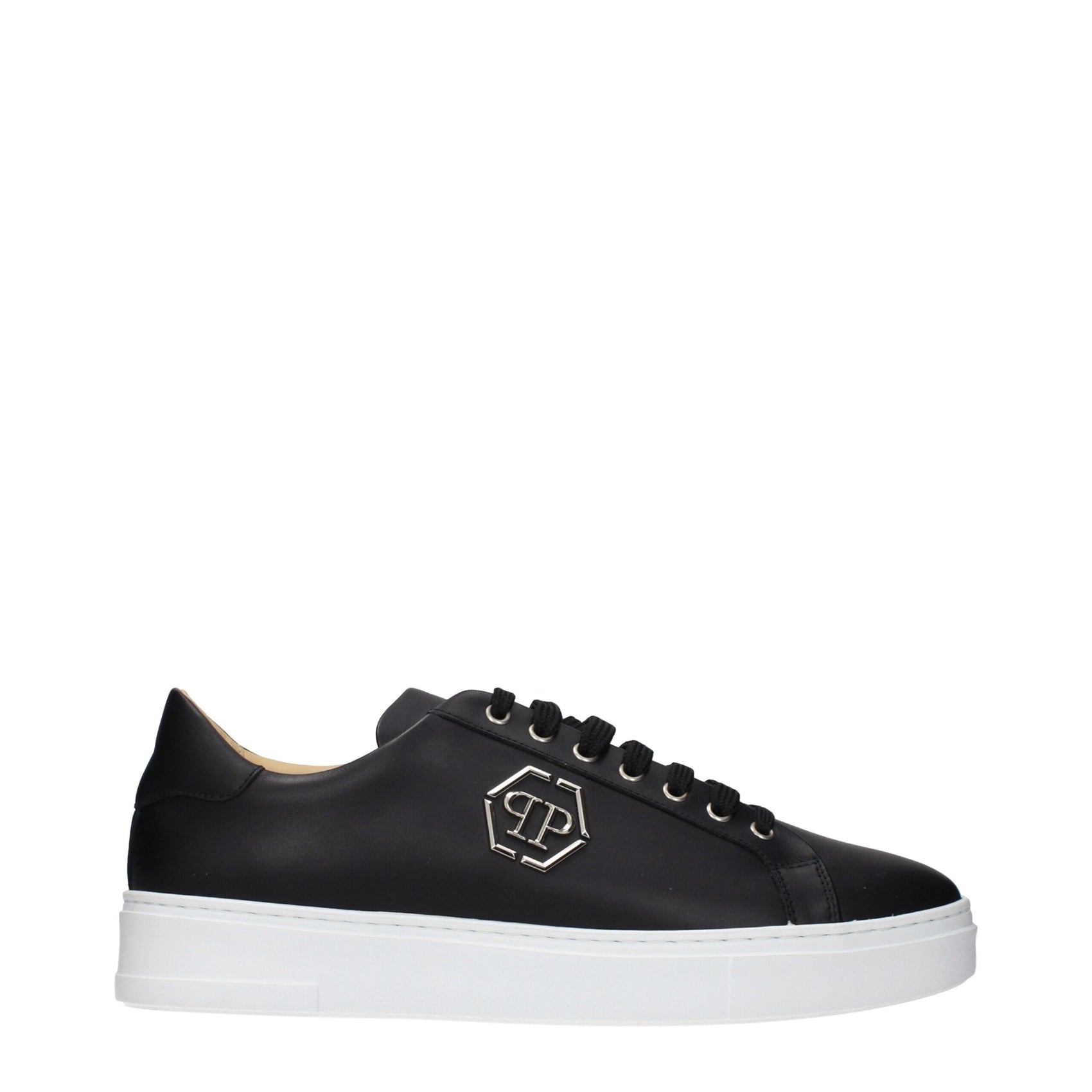Philipp Plein Black Leather Low Top Sneakers