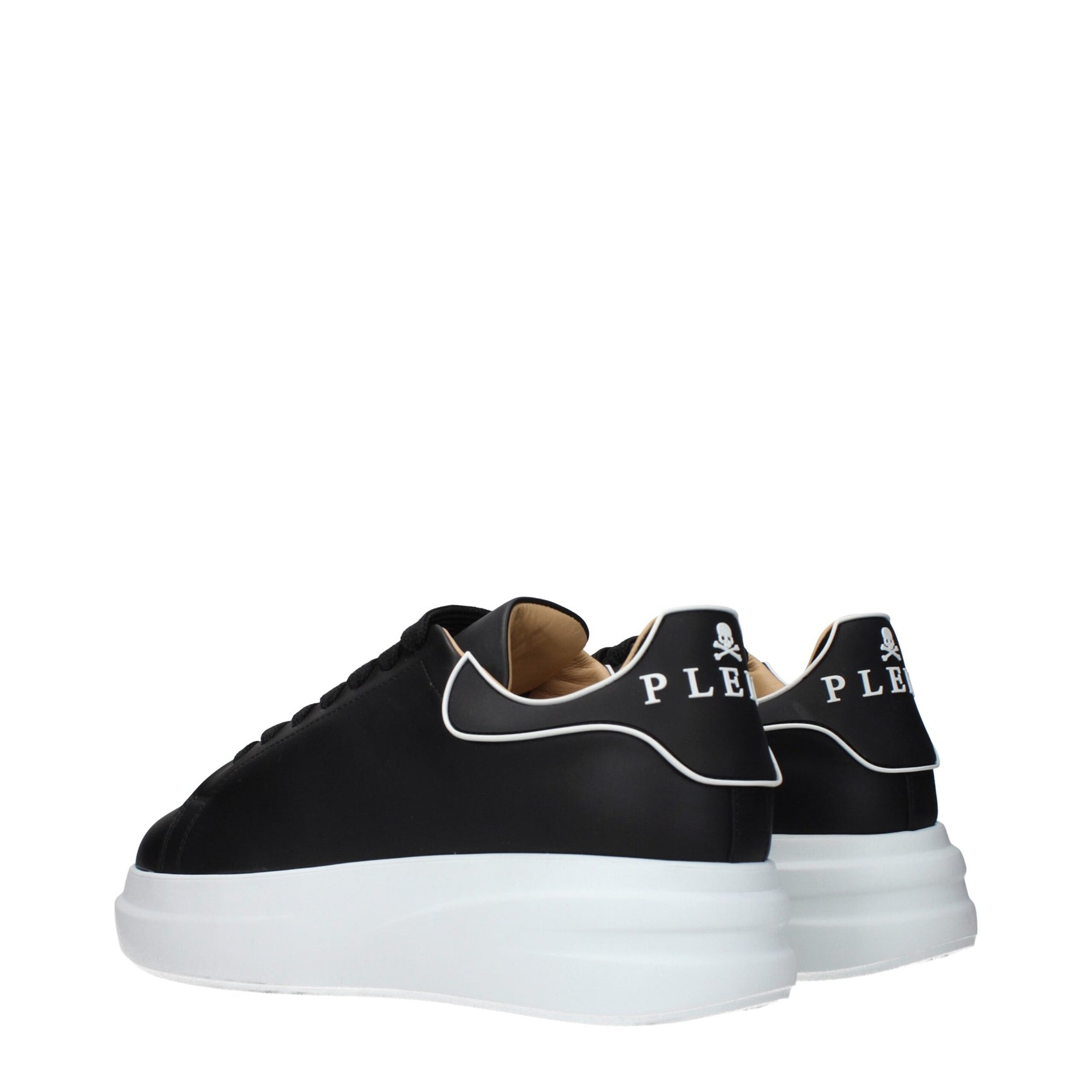 Philipp Plein Black Leather Chunky Sneakers