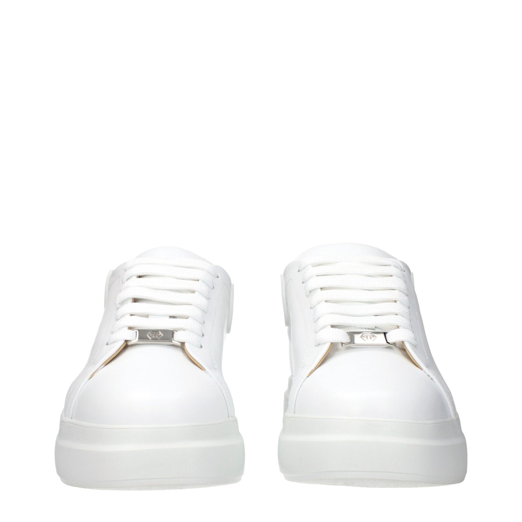 Philipp Plein White Leather Low Top Sneakers