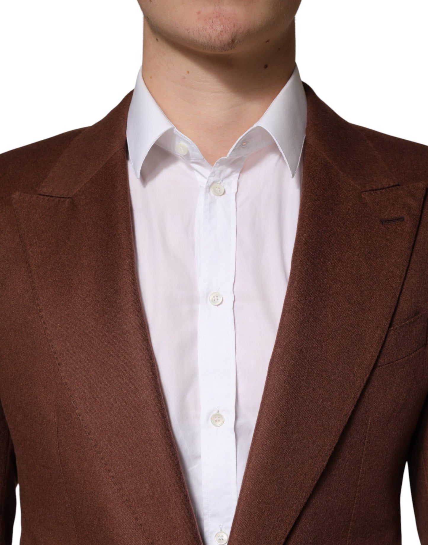 Dolce & Gabbana Brown Cashmere Single Breasted Jacket Blazer