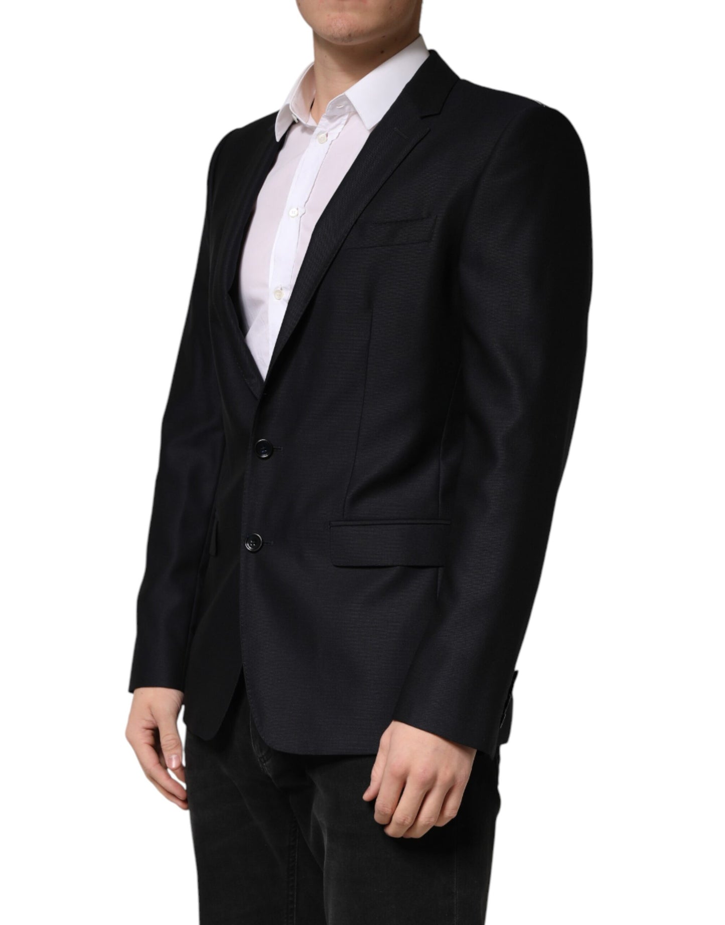 Dolce & Gabbana Black MARTINI Single Breasted Jacket Blazer