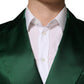 Dolce & Gabbana Green Satin Double Breasted Jacket Blazer