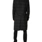 Dolce & Gabbana Grey Double Breasted Plaid Wool Coat Jacket