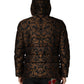 Dolce & Gabbana Black Floral Jacquard Quilted Hooded Jacket
