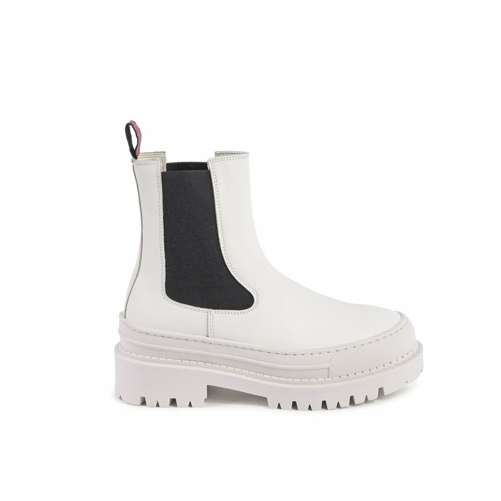 Tommy Hilfiger White Leather Ankle Boots