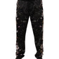 Dolce & Gabbana Black Floral Straight-Leg Chino Trouser Pants