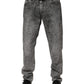 Dolce & Gabbana Gray Cotton Straight Leg Denim Trouser Jeans