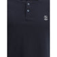 Brunello Cucinelli Blue Cotton Polo Shirt