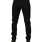 Dolce & Gabbana Black Floral Cotton Skinny Men Denim Jeans