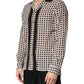 Dolce & Gabbana White Black Polka Dot Silk Men Casual Shirt