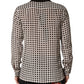 Dolce & Gabbana White Black Polka Dot Silk Men Casual Shirt