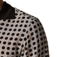 Dolce & Gabbana White Black Polka Dot Silk Men Casual Shirt