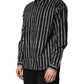 Dolce & Gabbana Black Stripes Cotton Men Formal Dress Shirt