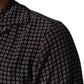 Dolce & Gabbana Black Patterned Silk Men Button Down Shirt