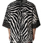 Dolce & Gabbana Black White Zebra ButtonDown Oversize Shirt