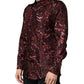 Dolce & Gabbana Bordeaux Patterned Collared Men Dress Shirt