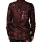 Dolce & Gabbana Bordeaux Patterned Collared Men Dress Shirt