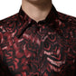 Dolce & Gabbana Bordeaux Patterned Collared Men Dress Shirt