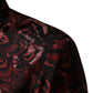 Dolce & Gabbana Bordeaux Patterned Collared Men Dress Shirt