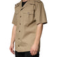 Dolce & Gabbana Brown Pin Up Short Sleeves Men Casual Shirt