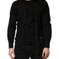 Dolce & Gabbana Black Cotton Collared Men Button Down Shirt