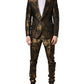 Dolce & Gabbana Black Gold Jacquard Single Breasted 2PC Suit