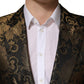 Dolce & Gabbana Black Gold Jacquard Single Breasted 2PC Suit
