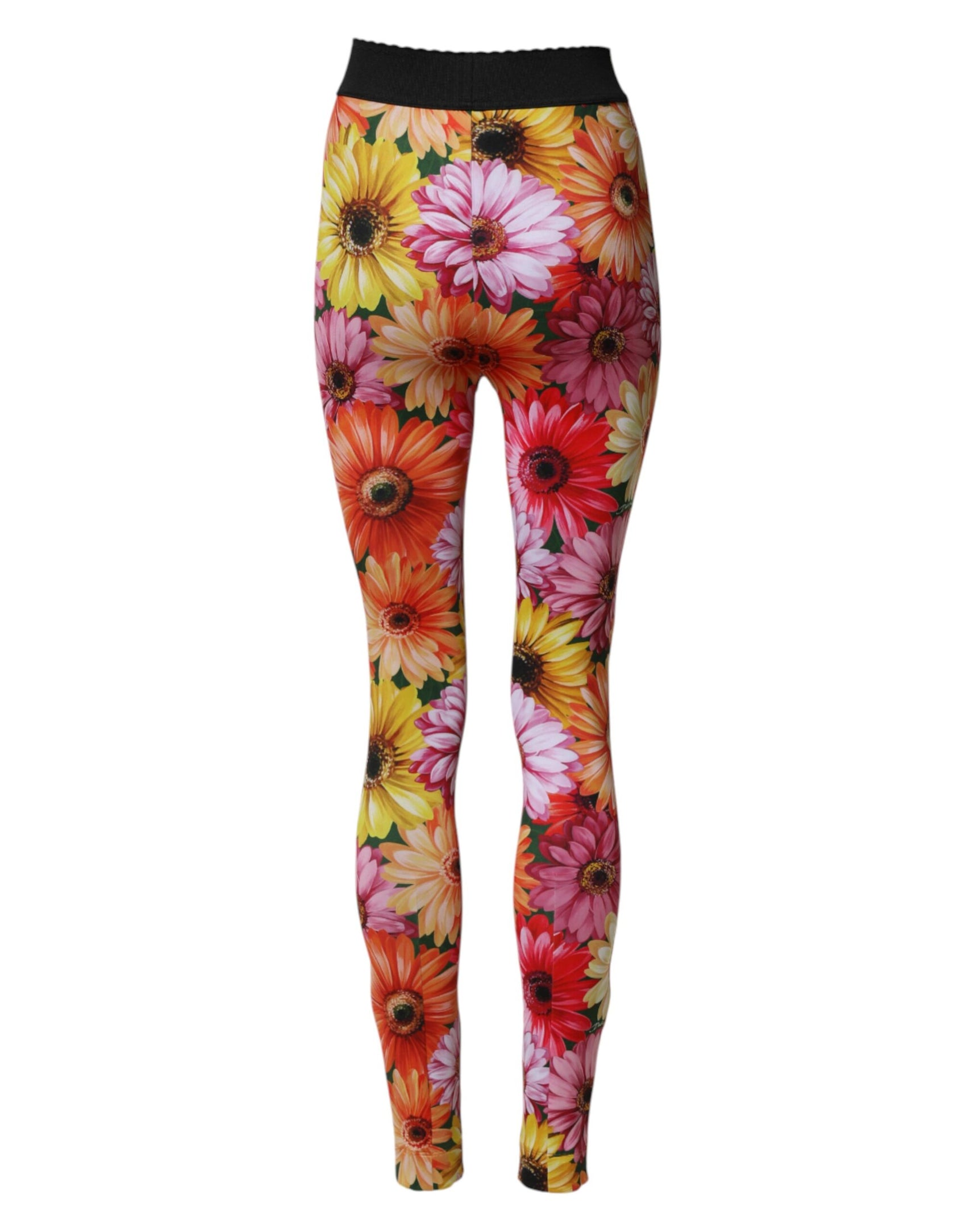 Dolce & Gabbana Multicolor Floral Leggings StretchWaist Pants