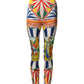 Dolce & Gabbana Multicolor Silk Carretto Leggings Stretch Waist Pants