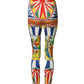 Dolce & Gabbana Multicolor Silk Carretto Leggings Stretch Waist Pants