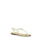 Giuseppe Zanotti Gold Calf Leather Bos Taurus Flat Sandals