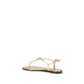 Giuseppe Zanotti Gold Calf Leather Bos Taurus Flat Sandals