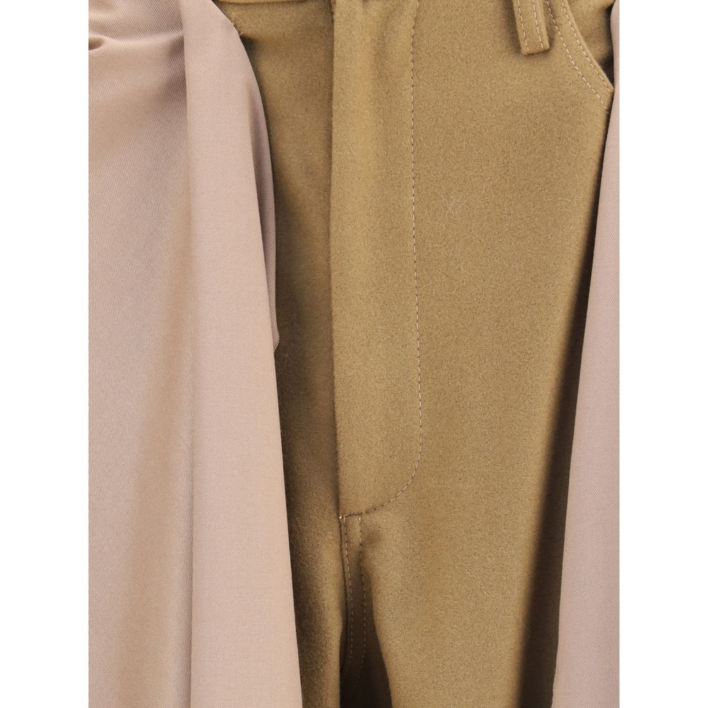 MARBELL Beige Wool Athletic Pants