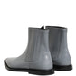 Dolce & Gabbana Light Gray Chelsea Short Ankle Boots Shoes