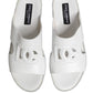 Dolce & Gabbana White DG Cutout Slides Slippers Flats Shoes