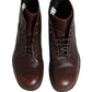 Dolce & Gabbana Brown Lace Up Short Ankle Boots Men Shoes