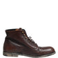 Dolce & Gabbana Brown Lace Up Short Ankle Boots Men Shoes