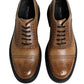 Dolce & Gabbana Brown Lace Up Leather Brogue Derby Men Shoes