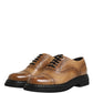 Dolce & Gabbana Brown Lace Up Leather Brogue Derby Men Shoes