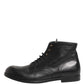 Dolce & Gabbana Black Lace Up Short Ankle Boots Men Shoes