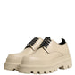 Dolce & Gabbana Beige Lace Up Trekking Derby Men Dress Shoes