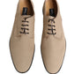 Dolce & Gabbana Beige Canvas Derby Lace Up Dress Men Shoes