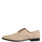 Dolce & Gabbana Beige Canvas Derby Lace Up Dress Men Shoes