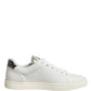 Dolce & Gabbana White Leather Sacred Heart Patch Sneakers Shoes